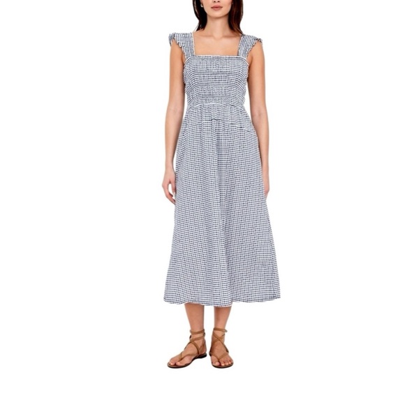 Old Navy Dresses & Skirts - Old Navy Navy and White Gingham Midi Dress